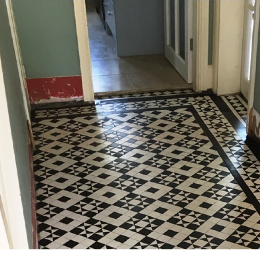 Black White Edwardian Geometric Floor After Restoration Quorn