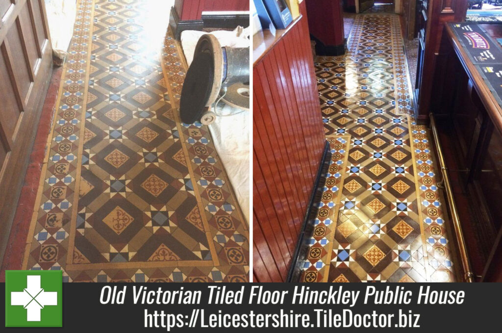 Old Victorian Tiled Floor Restored In A Hinckley Public House