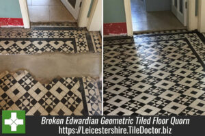 Restoring a Broken and Damaged Edwardian Geometric Tiled Floor in Quorn