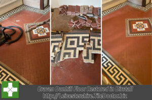 Craven Dunhill Victorian Tiled Floor Before and After Renovation Birstall