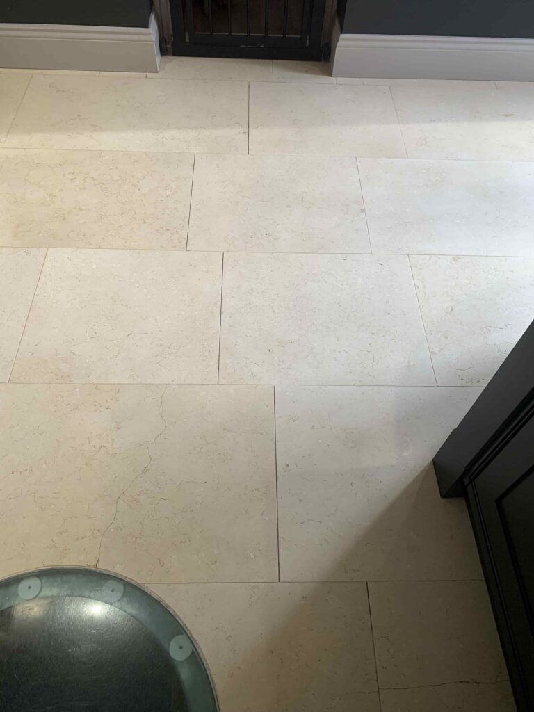 Jura Cream Honed Limestone Floor Before Renovation South Kilworth