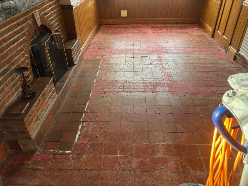 Quarry Tile Floor Before Cleaning Bricklayers Arms Thornton